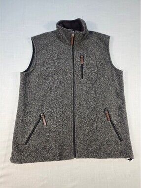 NOVICA Treviso Men's XL Wool Blend Full-Zip Vest Grey Italy